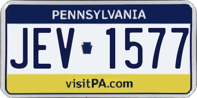 PA license plate JEV1577