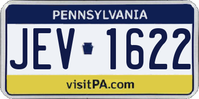 PA license plate JEV1622