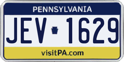 PA license plate JEV1629