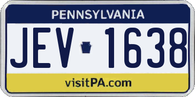 PA license plate JEV1638