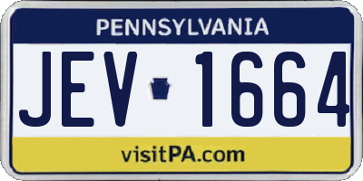 PA license plate JEV1664