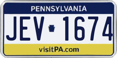PA license plate JEV1674