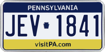PA license plate JEV1841