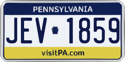 PA license plate JEV1859