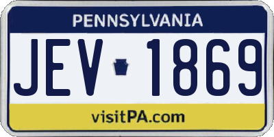 PA license plate JEV1869
