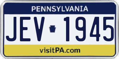 PA license plate JEV1945