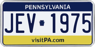 PA license plate JEV1975