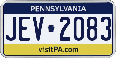 PA license plate JEV2083