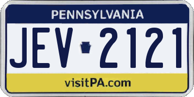 PA license plate JEV2121