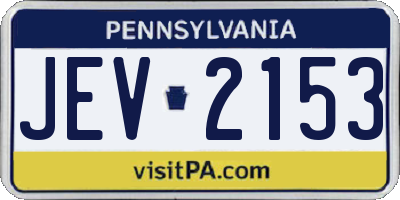 PA license plate JEV2153