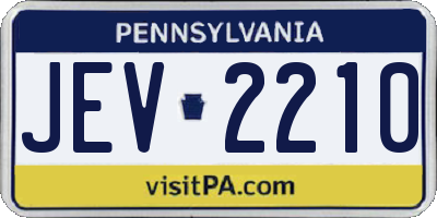 PA license plate JEV2210