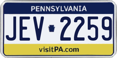 PA license plate JEV2259
