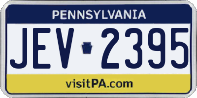 PA license plate JEV2395
