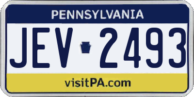 PA license plate JEV2493