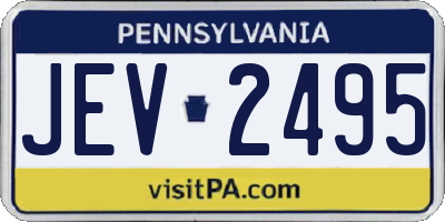 PA license plate JEV2495