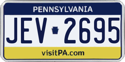 PA license plate JEV2695