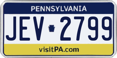 PA license plate JEV2799