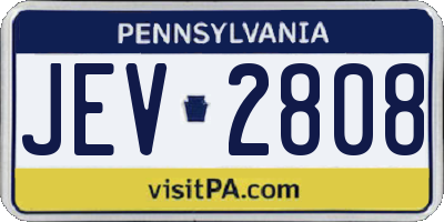 PA license plate JEV2808