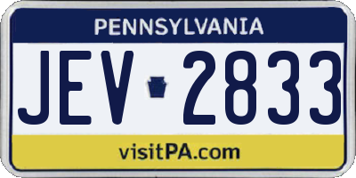 PA license plate JEV2833