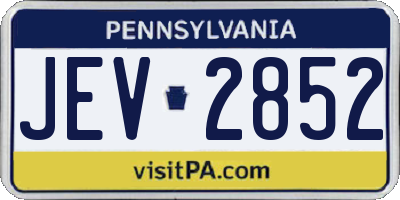 PA license plate JEV2852