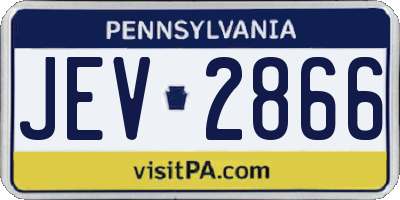 PA license plate JEV2866