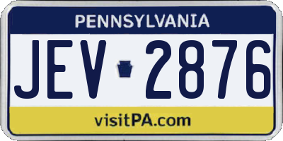 PA license plate JEV2876