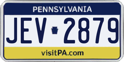 PA license plate JEV2879
