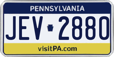 PA license plate JEV2880