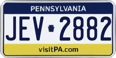 PA license plate JEV2882