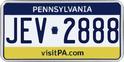 PA license plate JEV2888