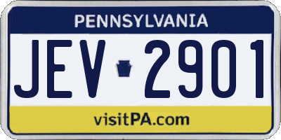 PA license plate JEV2901