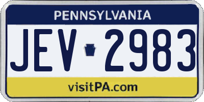 PA license plate JEV2983
