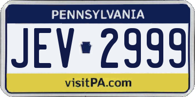 PA license plate JEV2999