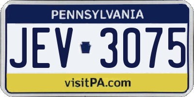 PA license plate JEV3075