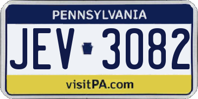 PA license plate JEV3082