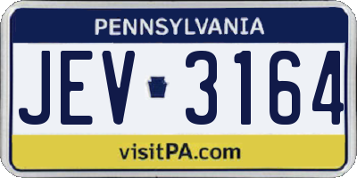 PA license plate JEV3164