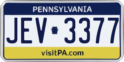 PA license plate JEV3377