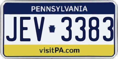 PA license plate JEV3383
