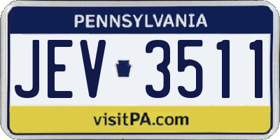 PA license plate JEV3511
