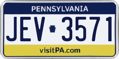 PA license plate JEV3571