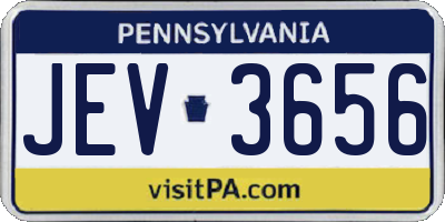 PA license plate JEV3656