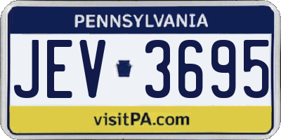 PA license plate JEV3695