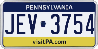 PA license plate JEV3754