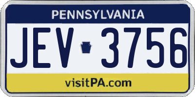 PA license plate JEV3756