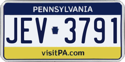 PA license plate JEV3791