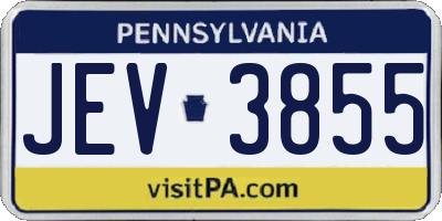 PA license plate JEV3855