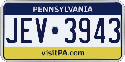 PA license plate JEV3943