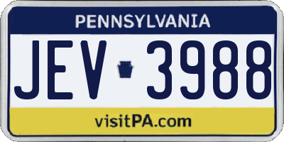 PA license plate JEV3988