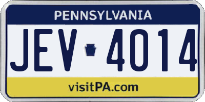 PA license plate JEV4014