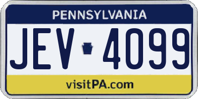 PA license plate JEV4099